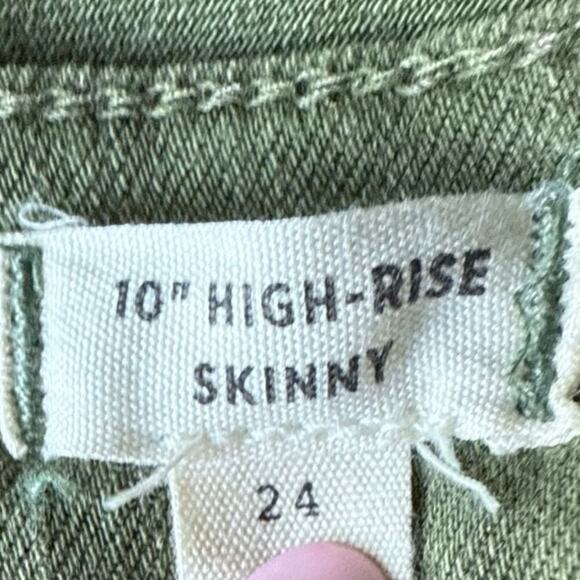 Madewell 10”High Rise Skinny Jeans Green Denim Women’s Size 24 - Picture 8 of 10